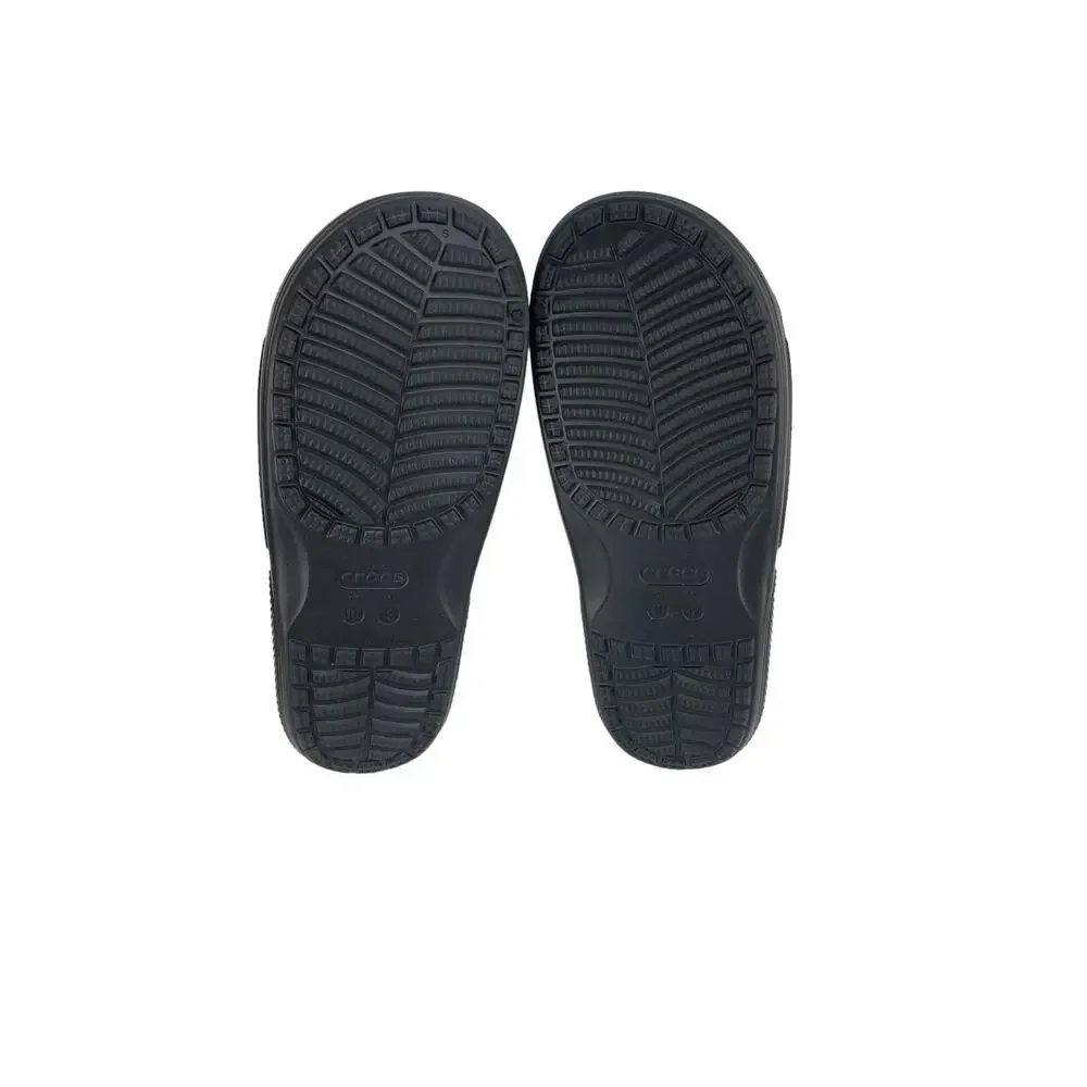Crocs Classic Roomy Fit M 10 W 12 Black Slip On Comfort Slide Sandals EUC!